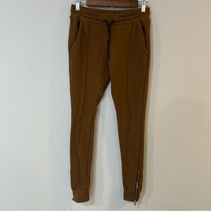 NWOT The Set Men’s Brown Tan Front Tie Side Pocket Jogger Sweatpants Size Small